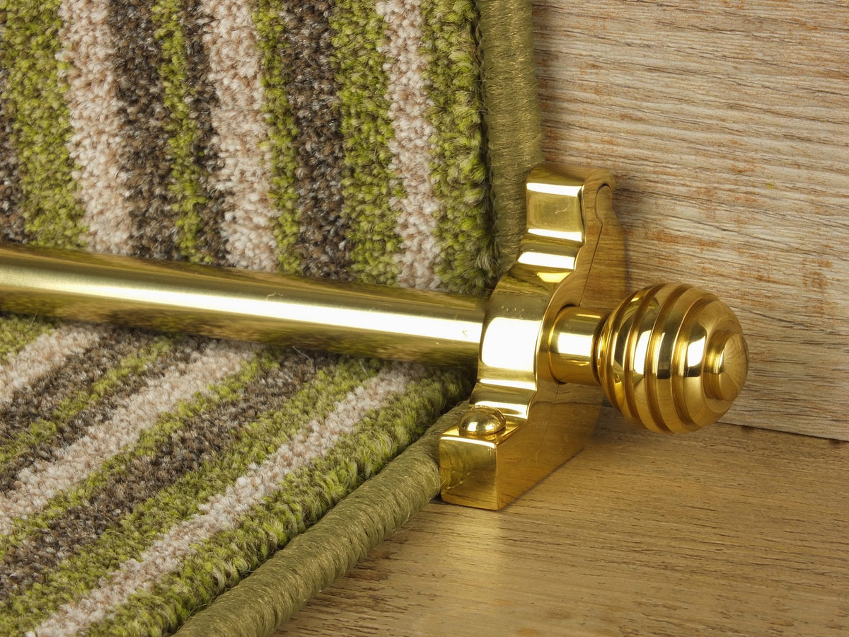 Sphere Stair Rods - Contemporary Polished Brass Finish