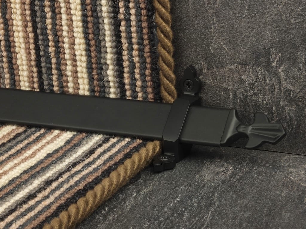 Louis Stair Rods with Fleur-de-Lys Finials - Black