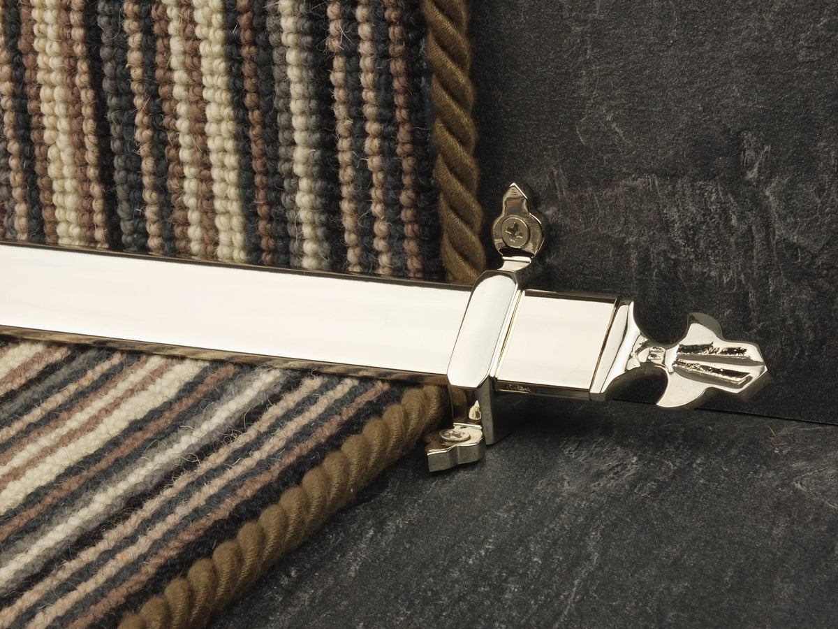 Louis Stair Rods with Fleur-de-Lys Finials - Polished Nickel