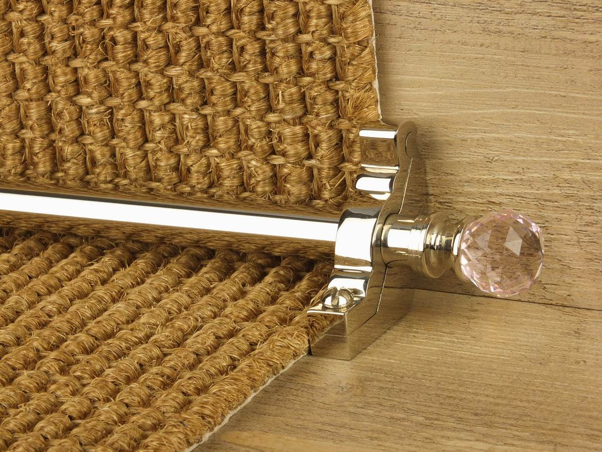Crystal Rose Stair Rods in Polished Nickel | Timeless Design