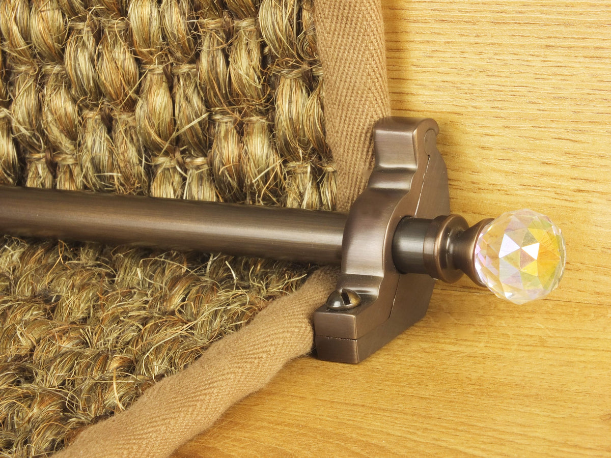 Crystal Rainbow Stair Rods with Sparkling Finials - Antique Bronze